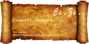 Csepeli Zsanett névjegykártya